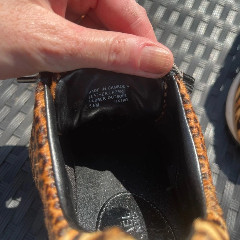 Michael Kors women’s sneakers, faux animal print, leather upper